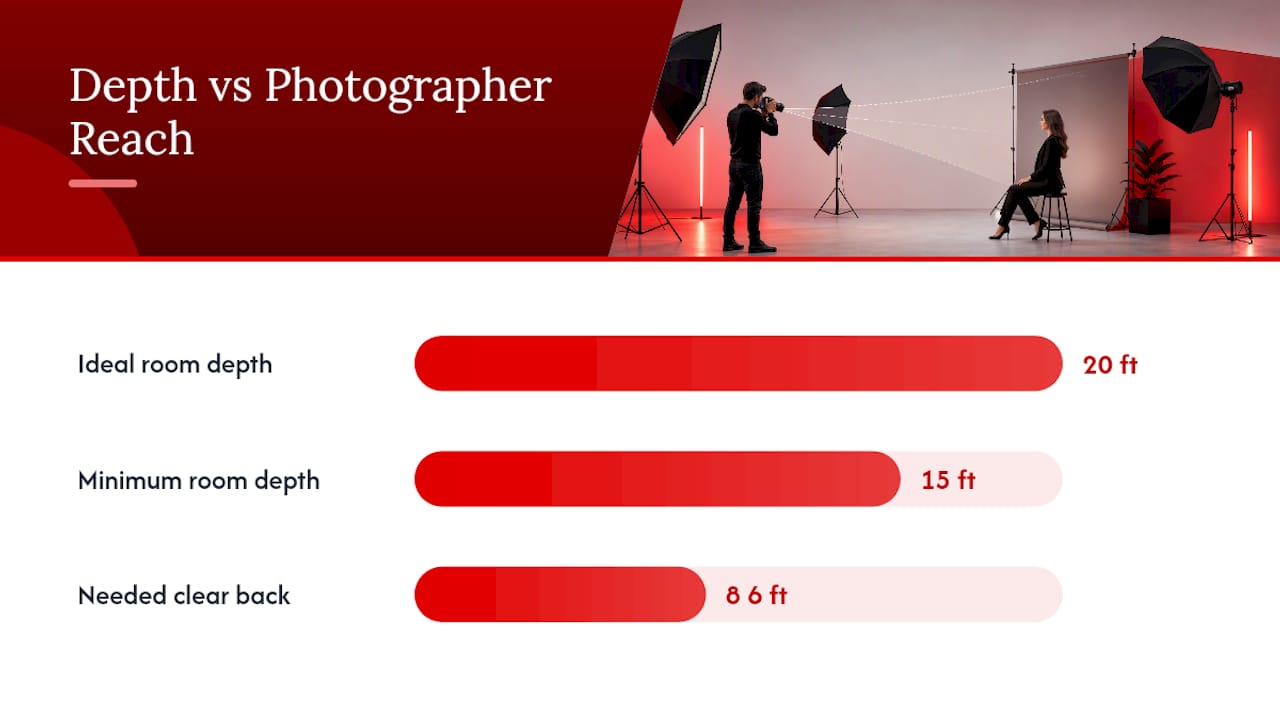 Ideal and minimum headshot room dimensions