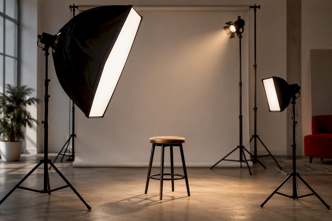 Isometric two-light portrait setup
