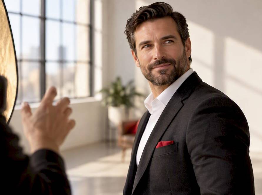 Business owner posing for professional headshot