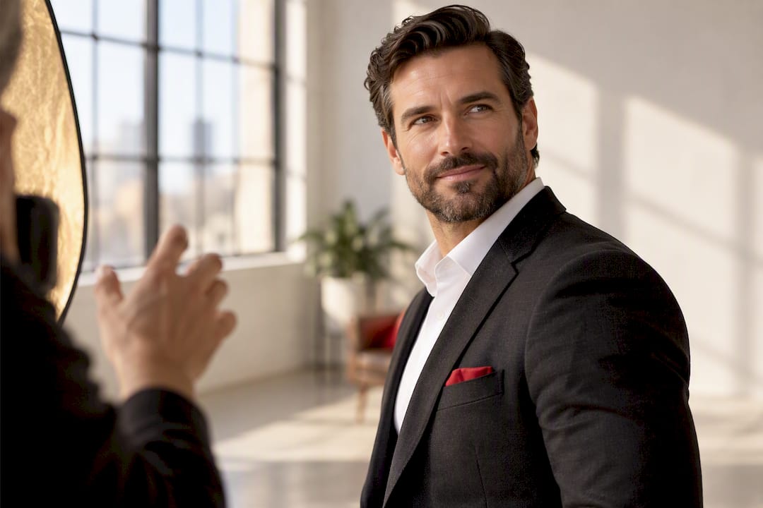 Business owner posing for professional headshot
