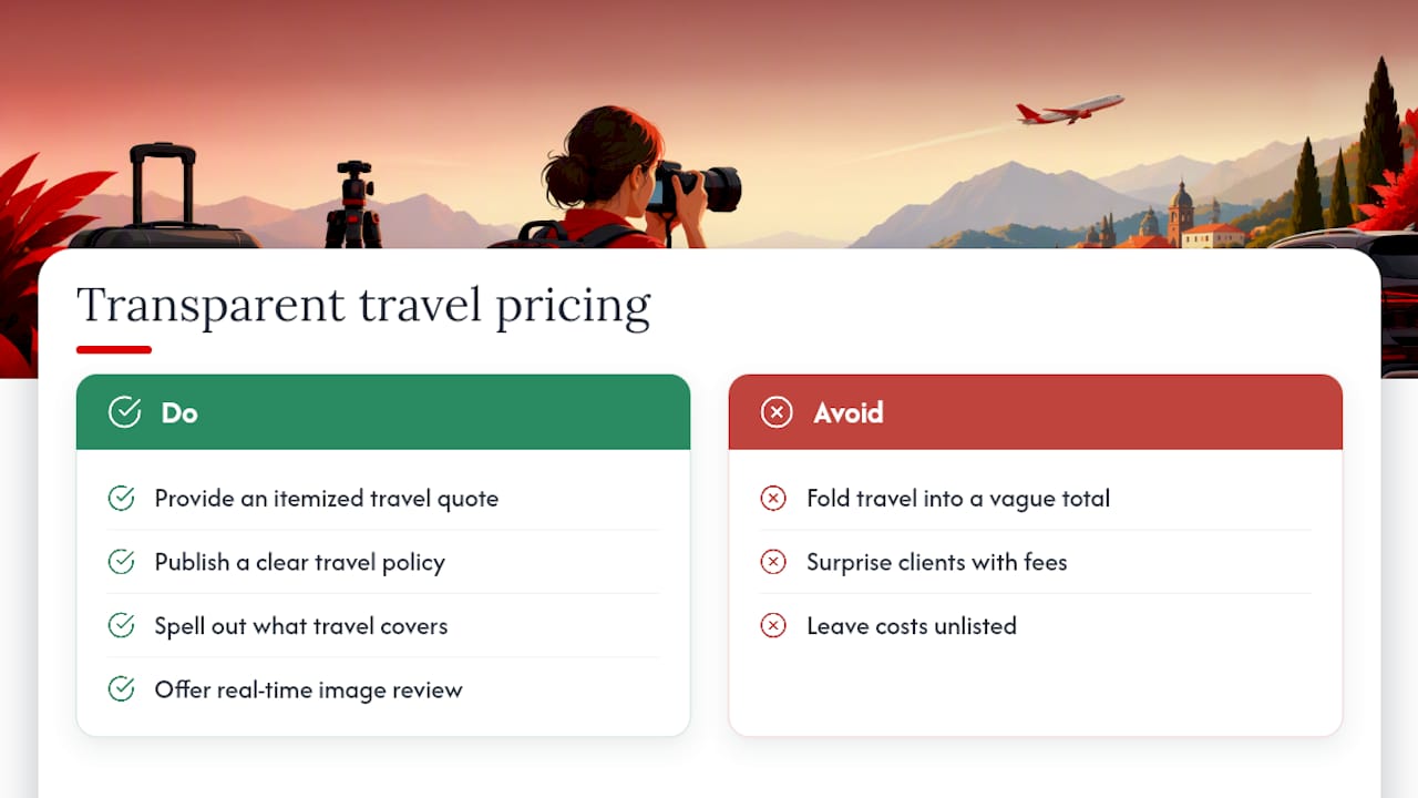 Metroplex Headshots' perspective on transparent travel pricing — overview diagram